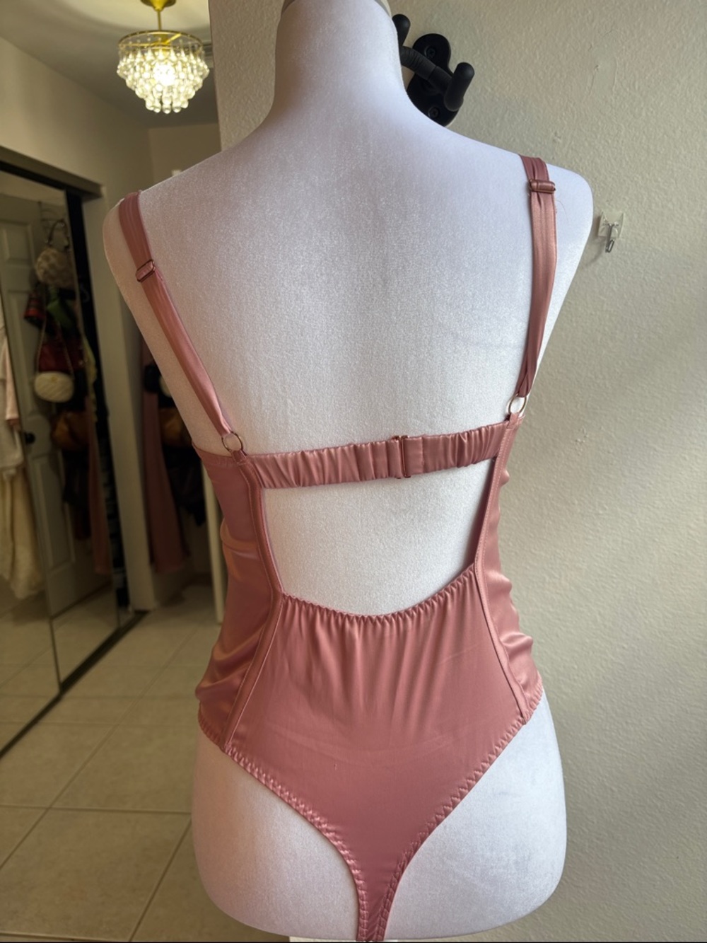 Victoria's Secret Satin Balconette Bodysuit in Rose - Picture 3 of 4